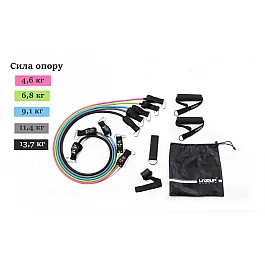 Набір еспандерів 5шт з кріпленнями  LiveUp EXPANDER TUBE SET