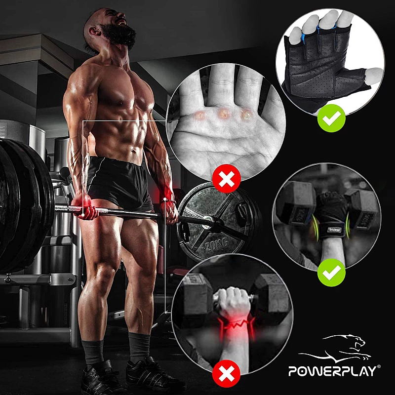 Рукавички для фітнесу PowerPlay 9058 Energy M чорно-жовті