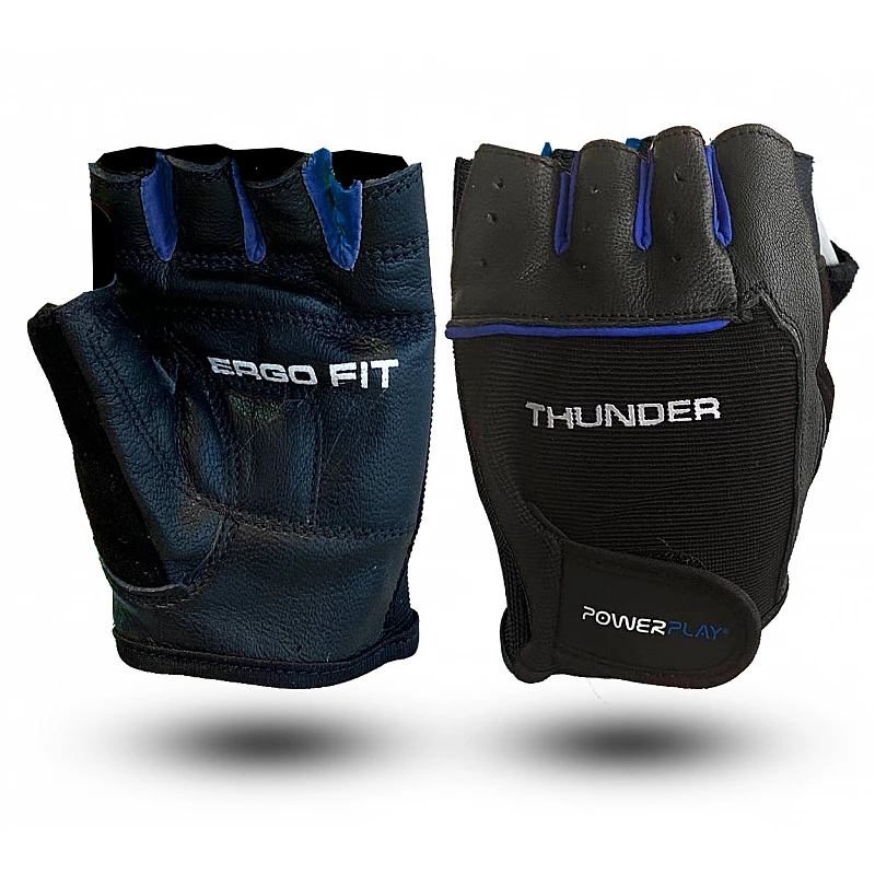Рукавички для фітнесу PowerPlay 9058 Thunder M чорно-сині