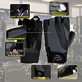 Рукавички для фітнесу PowerPlay 9138 Rapid чорно-сірі M