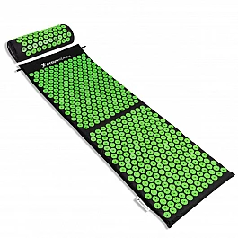 Килимок акупунктурний 4yourhealth Elite Line 0057 з подушкою чорно-зелений 120*40см