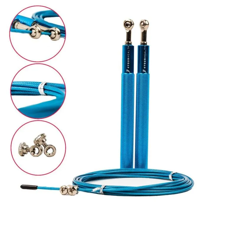 Скакалка швидкісна 4yourhealth Jump Rope Premium 3м металева на підшипниках 0200 Блакитна