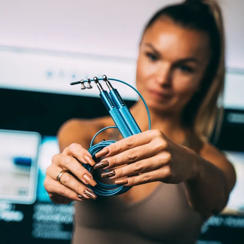 Скакалка швидкісна 4yourhealth Jump Rope Premium 3м металева на підшипниках 0200 Блакитна