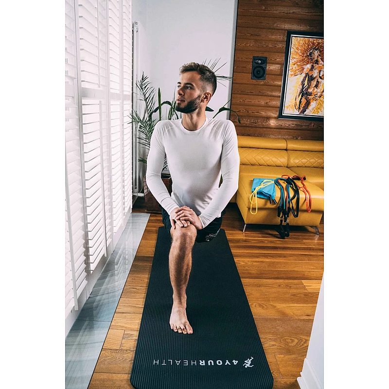 Килимок для йоги та фітнесу + чохол 4yourhealth Fitness Yoga Mat 0132 (180*61*1см) Чорний