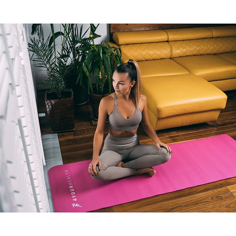 Килимок для йоги та фітнесу + чохол 4yourhealth Fitness Yoga Mat 0125 (180*61*1см) Рожевий