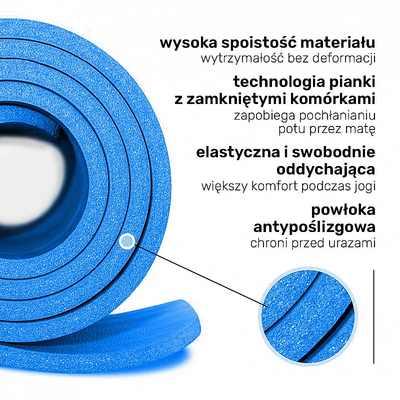 Килимок для йоги та фітнесу + чохол 4yourhealth Fitness Yoga Mat 0101 (180*61*1см) Синій