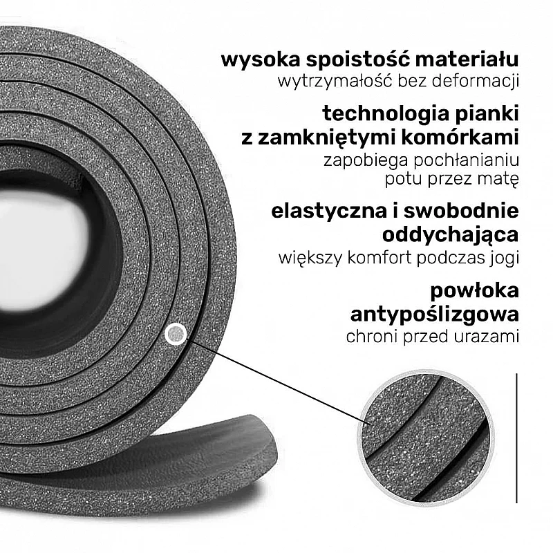 Килимок для йоги та фітнесу + чохол 4yourhealth Fitness Yoga Mat 0118 (180*61*1см) Сірий