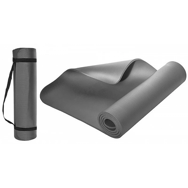 Килимок для йоги та фітнесу + чохол 4yourhealth Fitness Yoga Mat 0118 (180*61*1см) Сірий