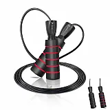 Скакалка швидкісна з протиковзкими ручками 4yourhealth 2.5m. Premium Jump Rope 2471 Чорно-червона