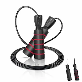 Скакалка швидкісна з протиковзкими ручками 4yourhealth 2.5m. Premium Jump Rope 2471 Чорно-червона