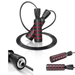 Скакалка швидкісна з протиковзкими ручками 4yourhealth 2.5m. Premium Jump Rope 2471 Чорно-червона