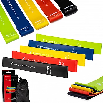 Фітнес резинки набір із 5шт. 4yourhealth Mani Band Fitness 0354 (від 1 до 20кг. разом 53кг)
