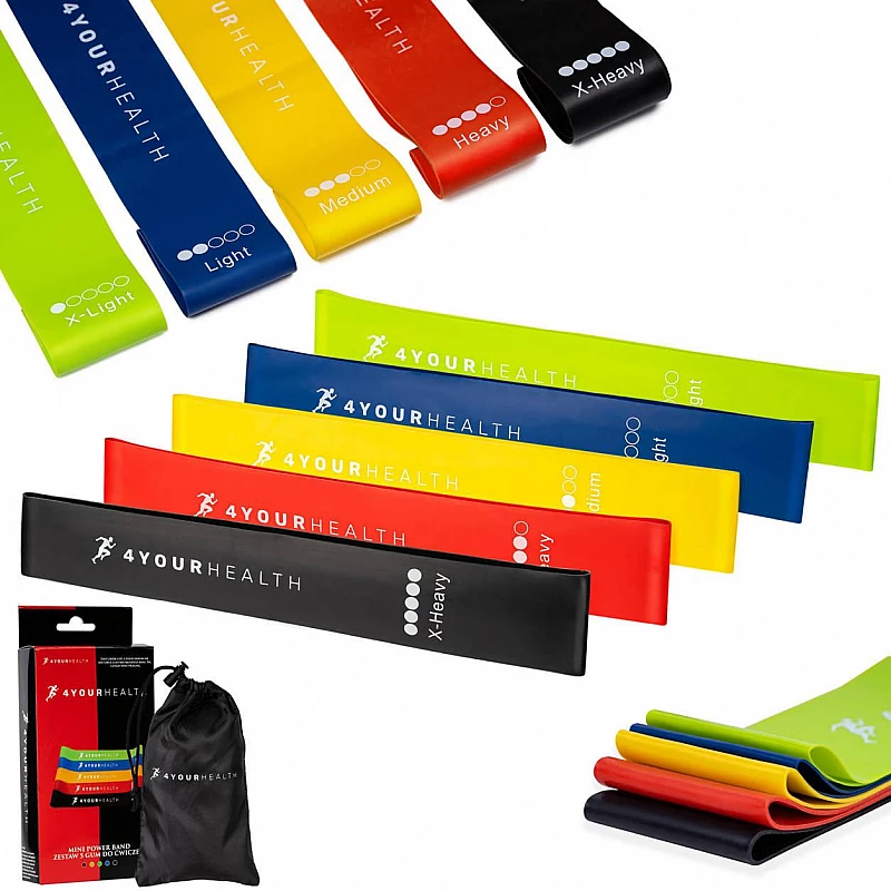 Фітнес резинки набір із 5шт. 4yourhealth Mani Band Fitness 0354 (від 1 до 20кг. разом 53кг)