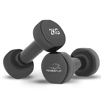Гантелі вінілові PowerPlay 4125 Achilles 2*2 кг. Чорні (пара - 2шт.)