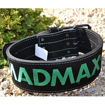 Пояс для важкої атлетики MadMax MFB-301 Suede Single Prong шкіряний Black/Green XXL
