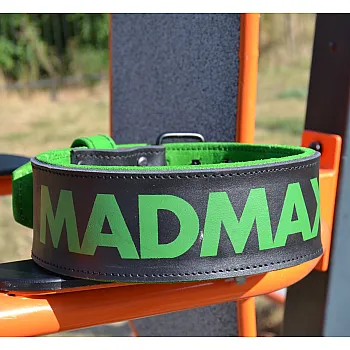 Пояс для важкої атлетики MadMax MFB-302 Quick Release Belt  шкіряний Black/Green XL