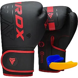 Боксерські рукавиці RDX F6 Kara Matte Red 14 унцій (капа в комплекті)