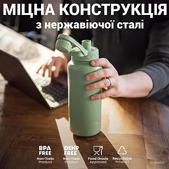 Пляшка для води металева з подвійною вакуумною ізоляцією Bohtal Insulated Sports Bottle 960 ml/32 oz Pink