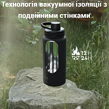 Пляшка для води металева з подвійною вакуумною ізоляцією Bohtal Insulated Sports Bottle 960 ml/32 oz Black
