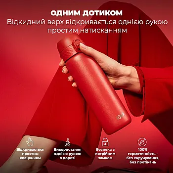 Пляшка для води металева вакуумна ION8 500 мл. Vacuum Insulated, Red