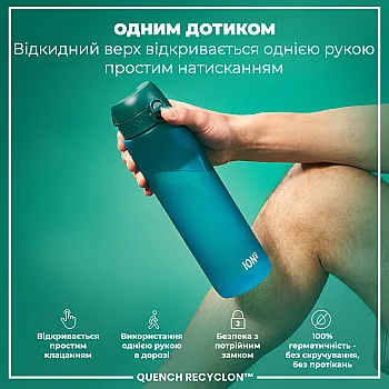 Пляшка для води ION8 1000 мл. (ЕКО пляшка) BPA Free, Aqua
