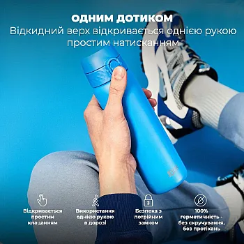 Пляшка для води металева вакуумна ION8 500 мл. Vacuum Insulated, Blue