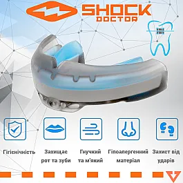Капа Shock Doctor Ultra Braces під брекети доросла (вік 12+) Black (art. 4701-BK-AD)