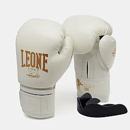 Боксерські рукавиці Leone GN059W White/Gold 14 унцій (капу в комплекті)