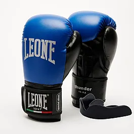 Боксерські рукавиці Leone GN383 THUNDER Blue 8 унцій (капу в комплекті)
