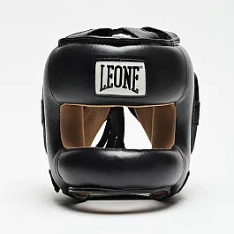 Боксерський шолом з бампером Leone CS425 Black M (капа в комплекті)