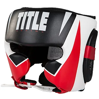 Боксерський шолом TITLE MMA Command Black/White/Red L (капа в комплекті)