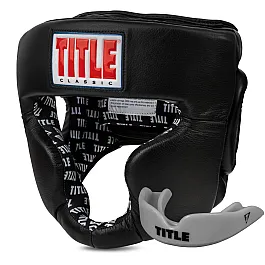 Боксерський шолом TITLE Classic Full Coverage Training Headgear 2.0 Black M (капа в комплекті)