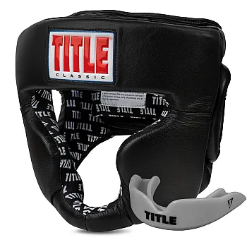 Боксерський шолом TITLE Classic Full Coverage Training Headgear 2.0 Black M (капа в комплекті)