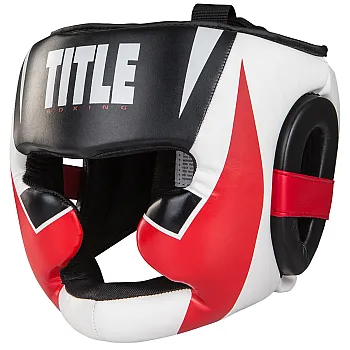 Боксерський шолом TITLE MMA Command Full Black/Red/White M (капа в комплекті)