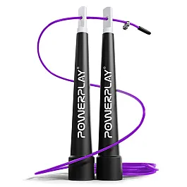 Скакалка швидкісна PowerPlay 4202 Ultra Speed Rope Фіолетова (2,9m.)