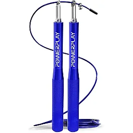 Скакалка швидкісна на підшипниках алюмінієва PowerPlay 4207 Elite Jump Rope Синя (3m.)