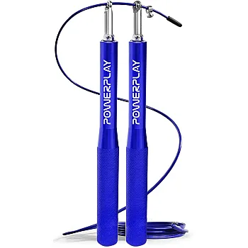 Скакалка швидкісна на підшипниках алюмінієва PowerPlay 4207 Elite Jump Rope Синя (3m.)
