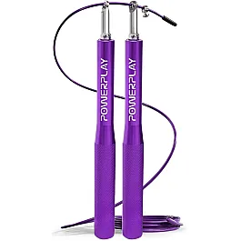 Скакалка швидкісна на підшипниках алюмінієва PowerPlay 4207 Elite Jump Rope Фіолетова (3m.)