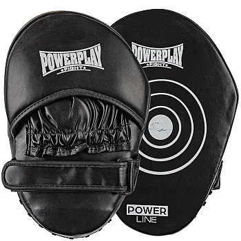 Лапи боксерські PowerPlay 3051 Чорні PU [пара]
