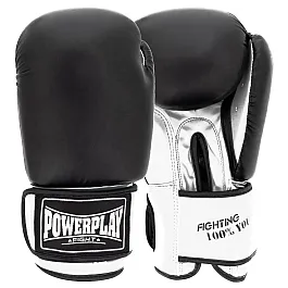 Боксерські рукавиці PowerPlay 3004 Classic Чорно-Білі 10 унцій