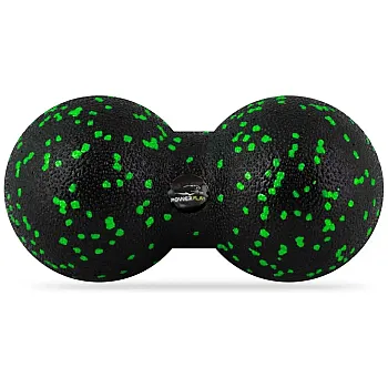 Масажний м'яч подвійний PowerPlay PP-4353 Epp foam peanut ball (d12*24cm.) Чорно/Зелений