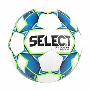 М’яч футбольний SELECT Solo Soft Indoor (015) біл/синій, 5