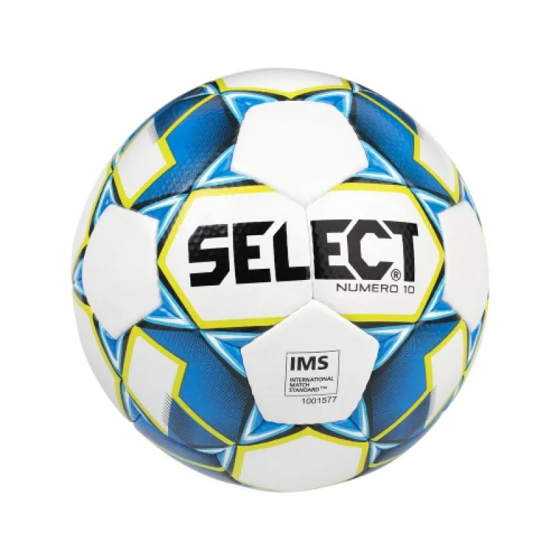 М’яч футбольний SELECT Numero 10 (IMS) (smpl) біл/синій, 5