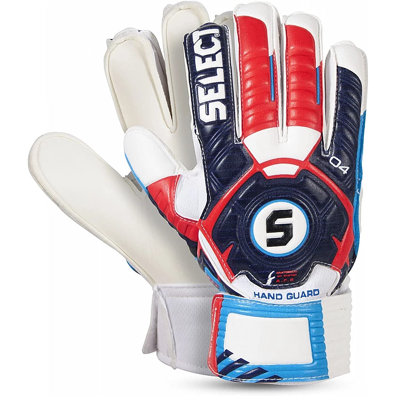 Перчатки вратарские SELECT 04 Kids Protection (321) т.син/черв/біл, 4