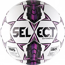 М’яч футбольний SELECT Diamond (IMS) (311) біл/сір/пурпур, 3
