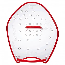 Лопатки для плавання TYR Catalyst Stroke Training Paddles, Червоний, M, CLEAR/ BLACK