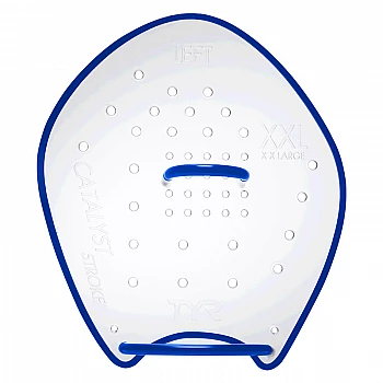 Лопатки для плавання TYR Catalyst Stroke Training Paddles, Синий, XXL, CLEAR/ BLACK