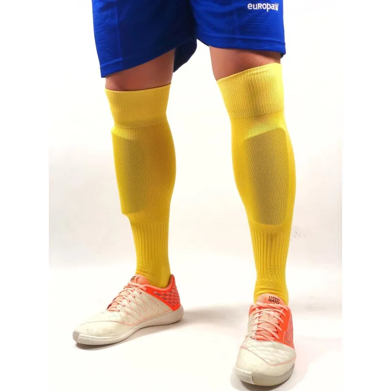 Гетры футбольные Europaw желтые с трикотажным носком [41-45] фото товару