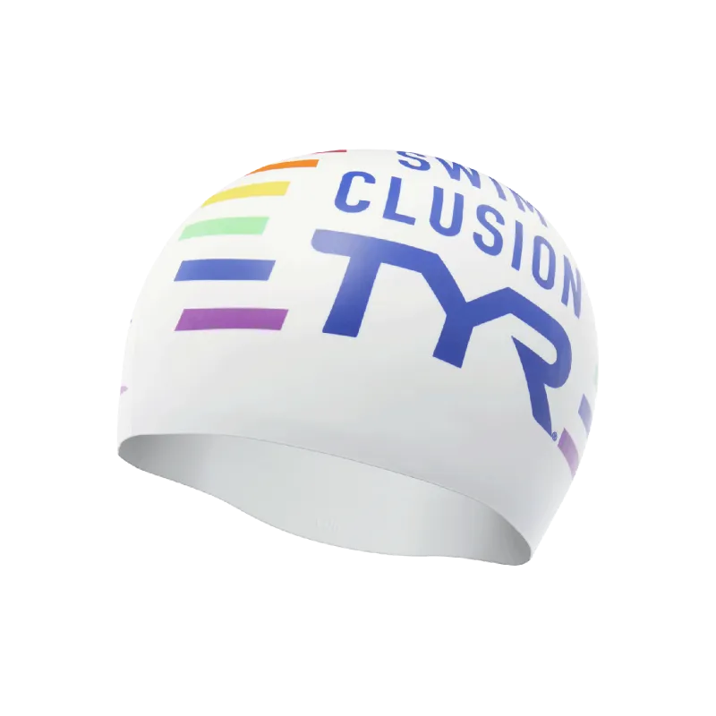 Шапочка для плавання TYR Swim Clusion Silicone Swim Cap, White/Multi, Onesize, White/Multi