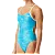 Купальник TYR Training Sandblasted Womens Cutoutfit, Блакитний, 28, Turquoise/White